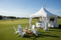 Hole Sponsor w/ a Tent and promotional item on hole